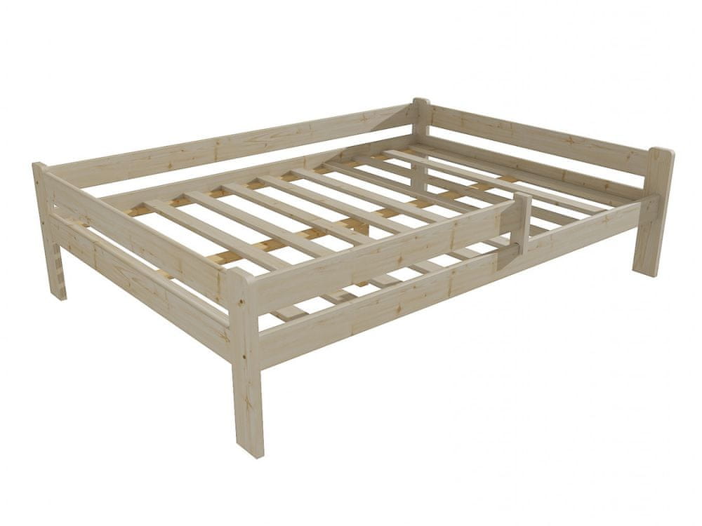 eoshop Detská posteľ DP 012 XL so zábranou (Rozmer: 140 x 200 cm, Farba dreva: surové drevo)
